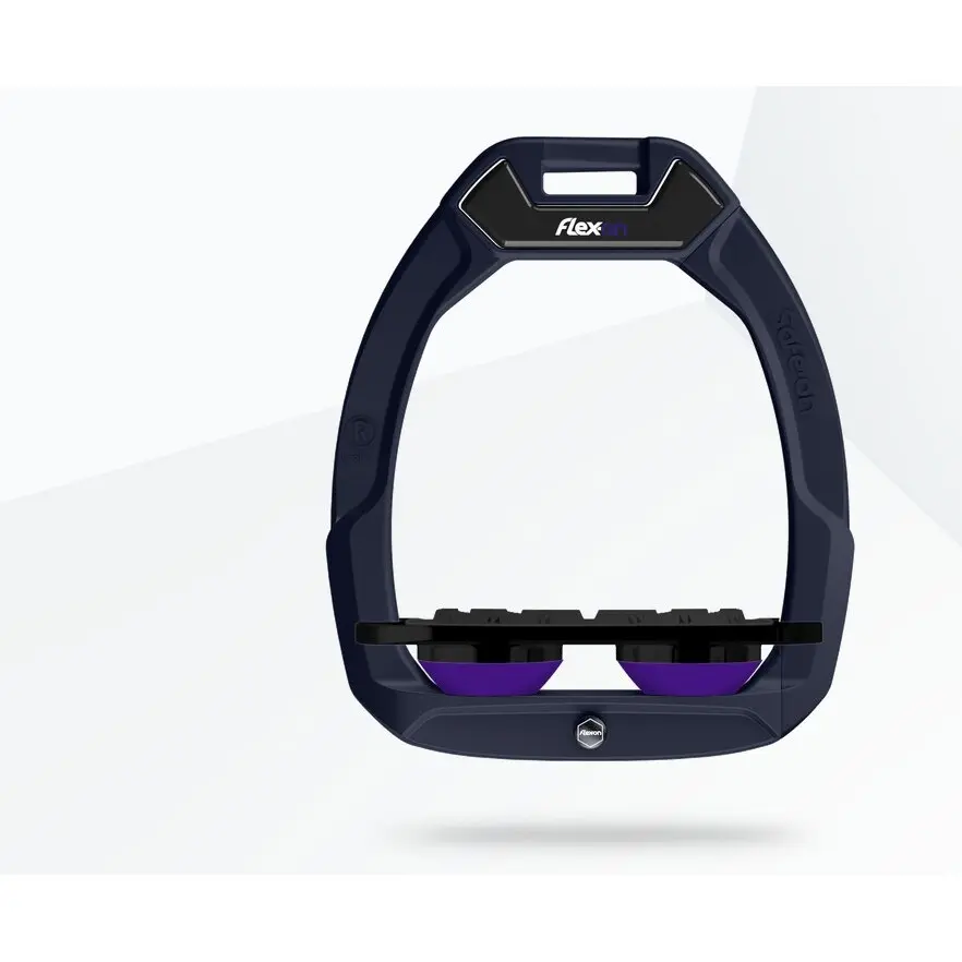 Sicherheitseisen Reitsport Flach Grip Blau/Schwarz/Violett Flex-On Safe-On