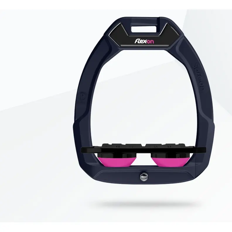 Sicherheitssteigbügel Flat Grip Blau/Schwarz/Rosa Flex-On Safe-On