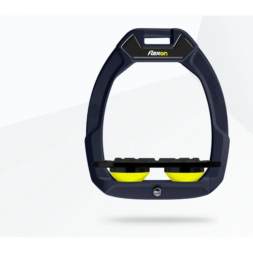 Meilleurs prix pour Étriers de sécurité d’équitation Plat Grip Bleu/Noir/Jaune Flex-On Safe-On