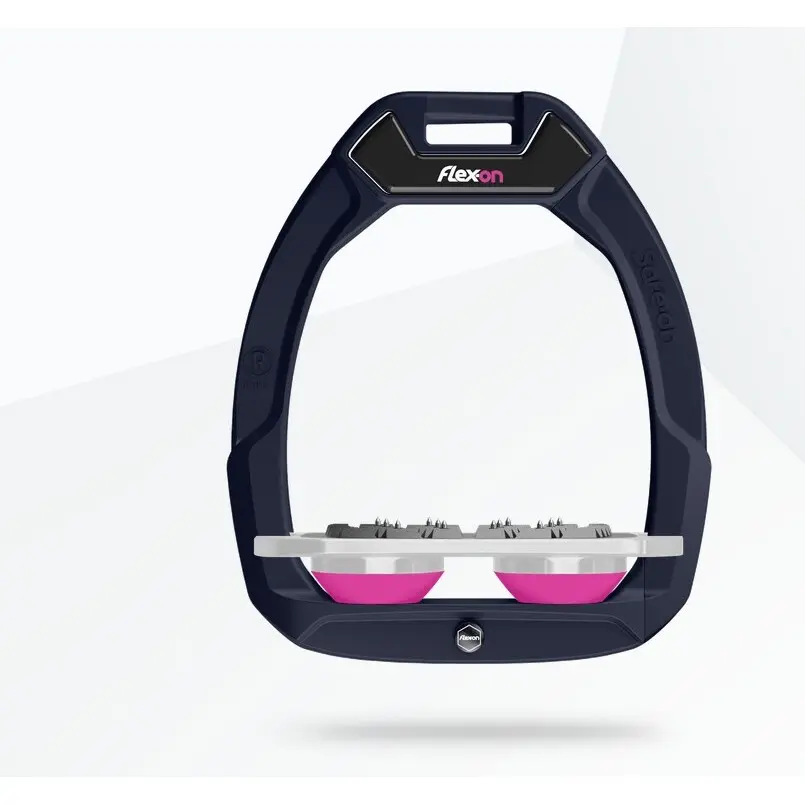 Sicherheits-Schnallen für den Reitsport Flach Ultra Grip Blau/Grau/Rosa Flex-On Safe-On