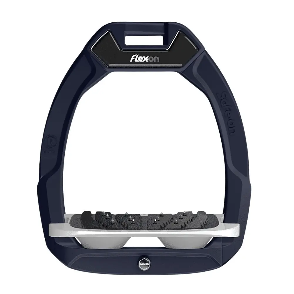 Sicherheitssteigbügel Reiten Schräg Grip Marine/Weiß/Weiß Flex-On Safe-On