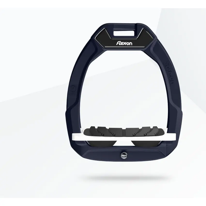 Sicherheitssteigbügel mit schrägem Grip Marine/Weiß/Schwarz Flex-On Safe-On