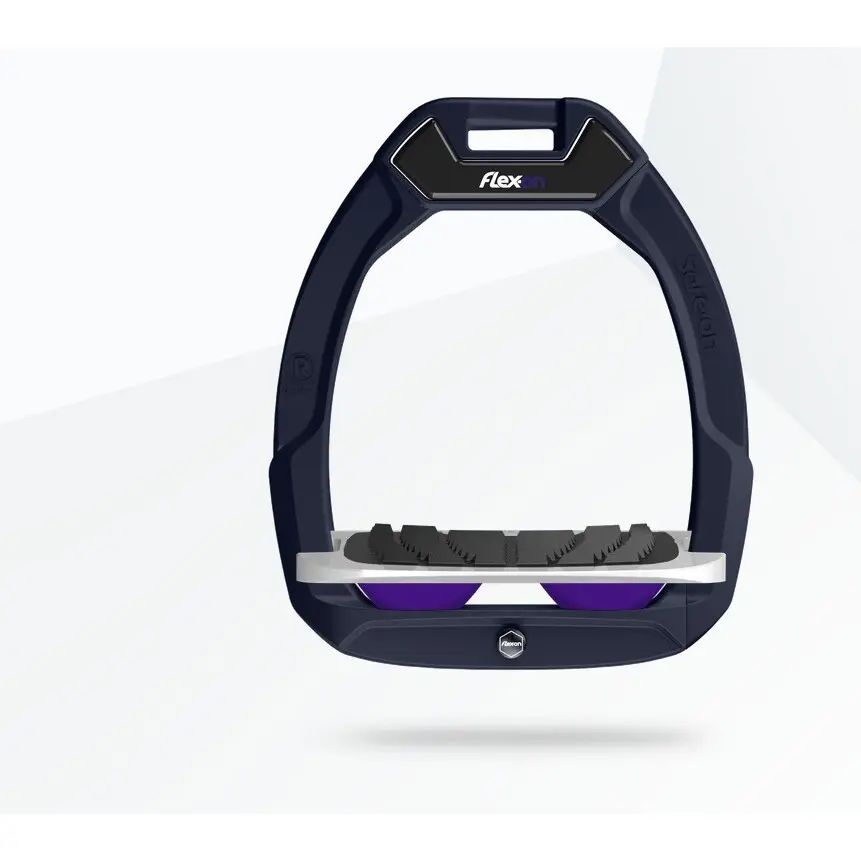 Sicherheitspferdeisen mit geneigtem Grip Marine/Weiß/Violett Flex-On Safe-On