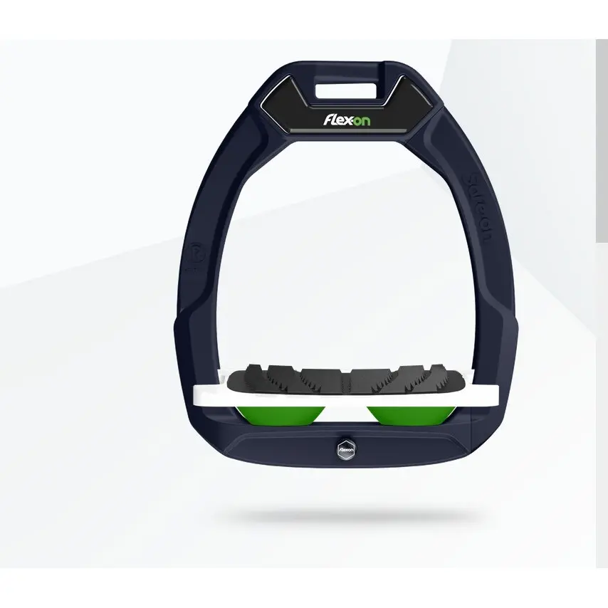 Sicherheitssteigbügel Reiten Neigung Grip Marine/Weiß/Grün Flex-On Safe-On