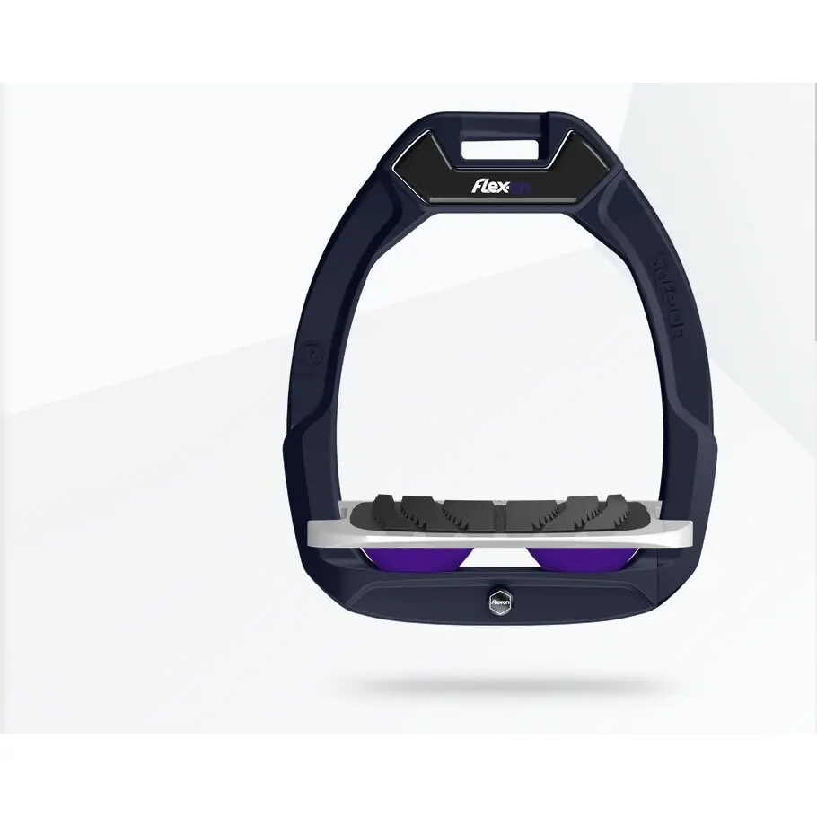 Sicherheitssteigbügel Reiten Neigung Grip Marine/Grau/Violett Flex-On Safe-On