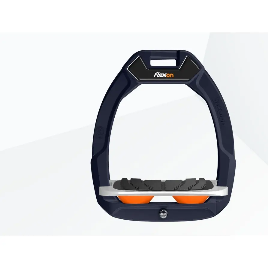 Sicherheitsreitsteigbügel Neigungsgriff Marine/Grau/Orange Flex-On Safe-On