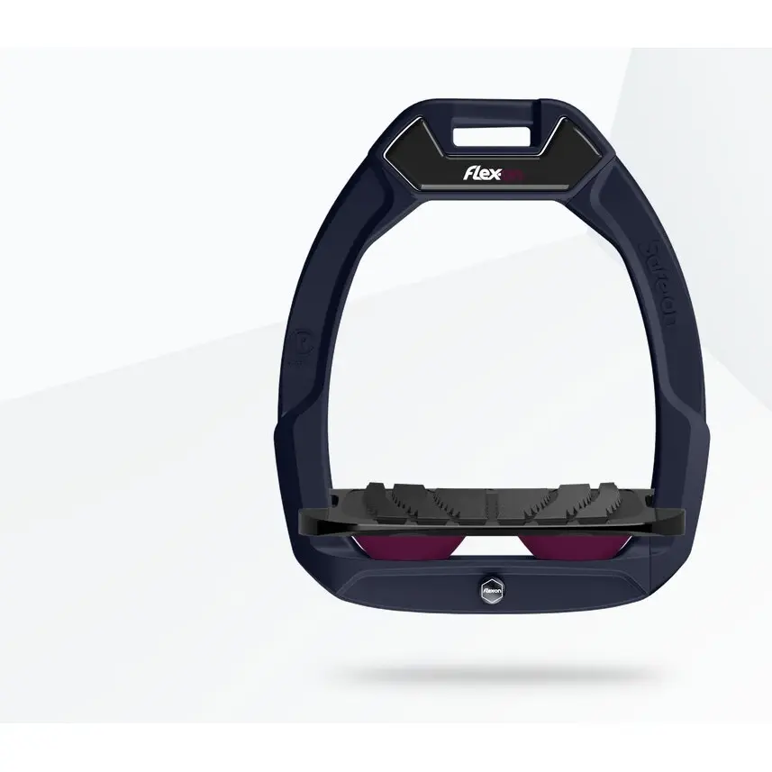 Sicherheitssteigbügel Reiten Neigung Grip Marine/Schwarz/Lila Flex-On Safe-On