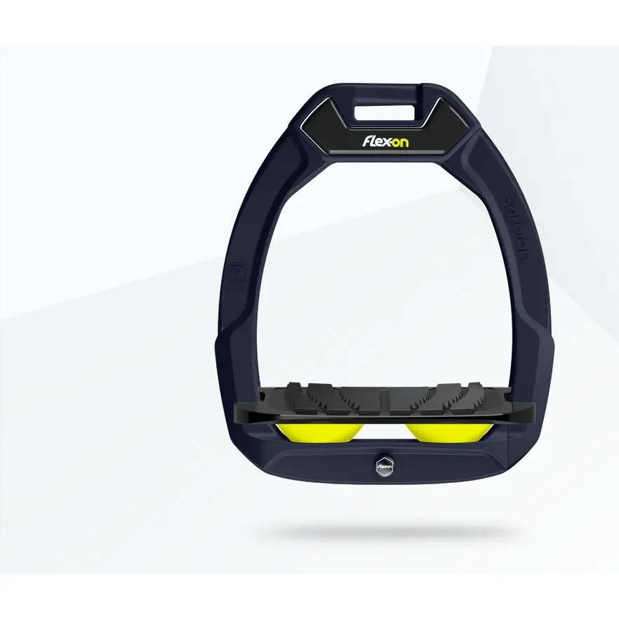 Sicherheitssteigbügel Reiten Neigung Grip Marine/Schwarz/Gelb Flex-On Safe-On