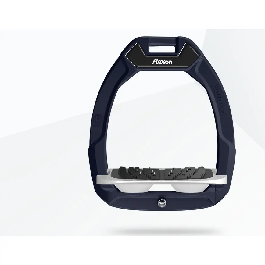 Sicherheitssteigbügel Reiten Neigung Ultra Grip Marine/Grau/Weiß Flex-On Safe-On