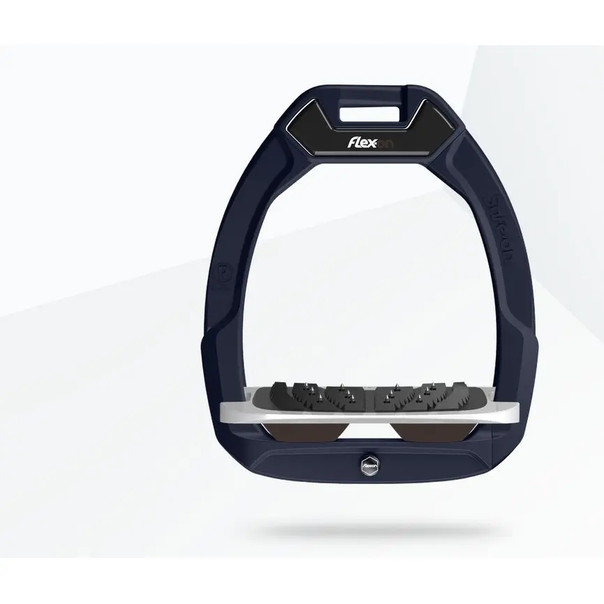Sicherheitssteigbügel Reiten Neigungswinkel Ultra Grip Marine/Grau/Braun Flex-On Safe-On