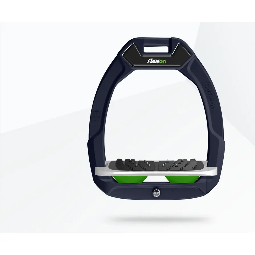Sicherheitssteigbügel Reiten Geneigt Ultra Grip Blau/Grau/Grün Flex-On Safe-On