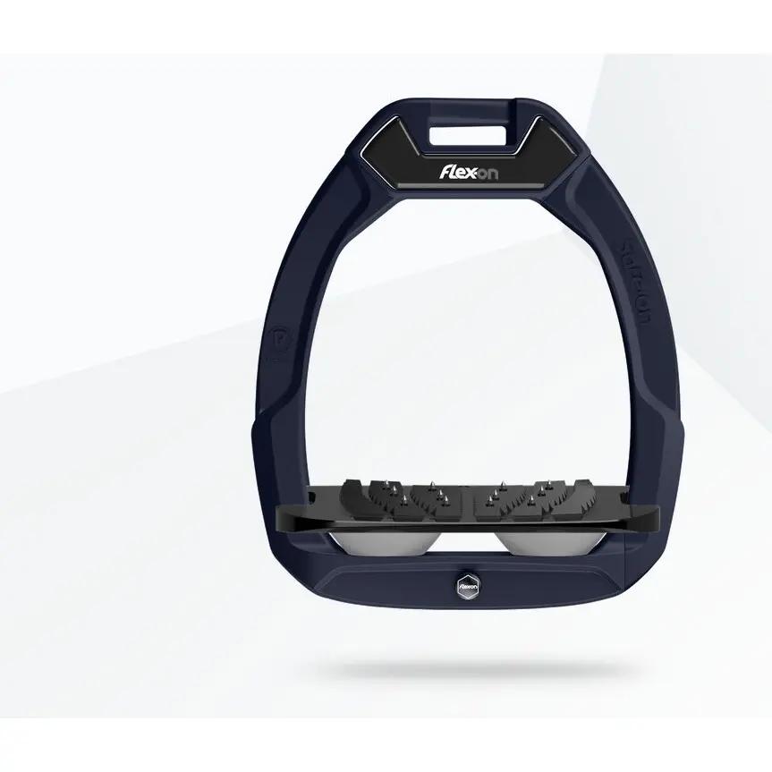 Sicherheitssteigbügel Reiten Schräg Ultra Grip Marine/Schwarz/Grau Flex-On Safe-On
