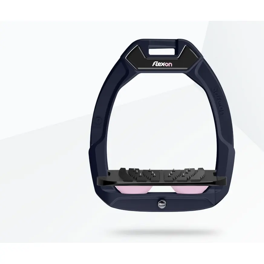 Sicherheitssteigbügel Reiten Neigung Ultra Grip Marine/Schwarz/Hellrosa Flex-On Safe-On