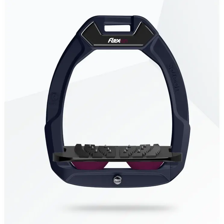 Sicherheitssteigbügel Reiten Neigung Ultra Grip Marine/Schwarz/Pflaume Flex-On Safe-On