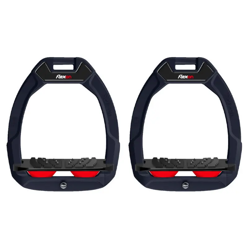 Étriers de sécurité d’équitation Incliné Ultra Grip Marine/Noir/Rouge Flex-On Safe-On