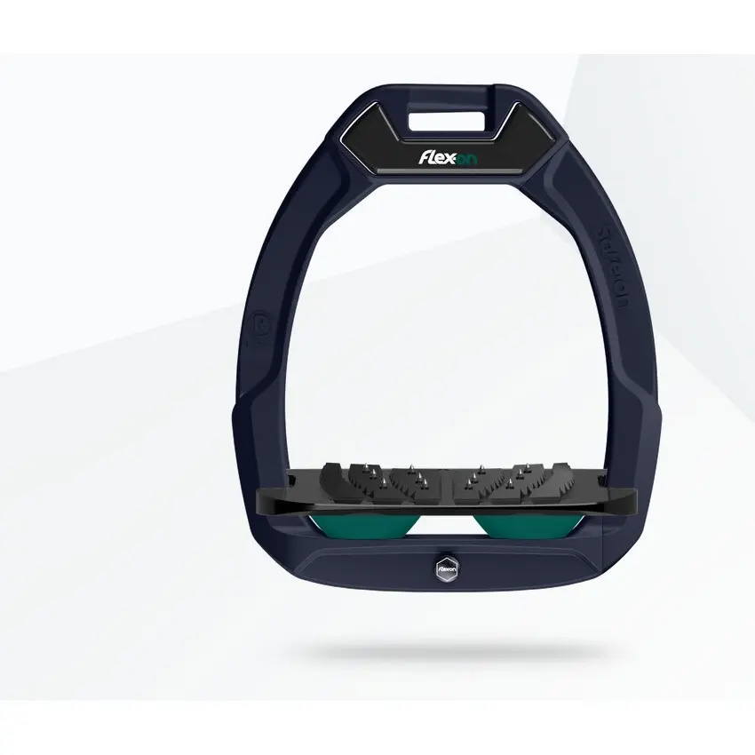 Sicherheitssteigbügel Reiten Schräg Ultra Grip Marine/Schwarz/Grün Flex-On Safe-On