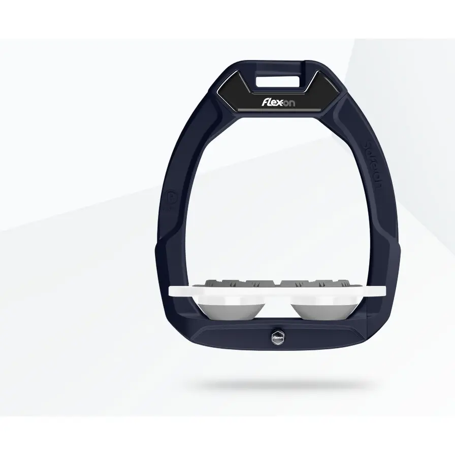 Sicherheitsreitsteigbügel Flat Grip Marine/Weiß/Grau Flex-On Safe-On