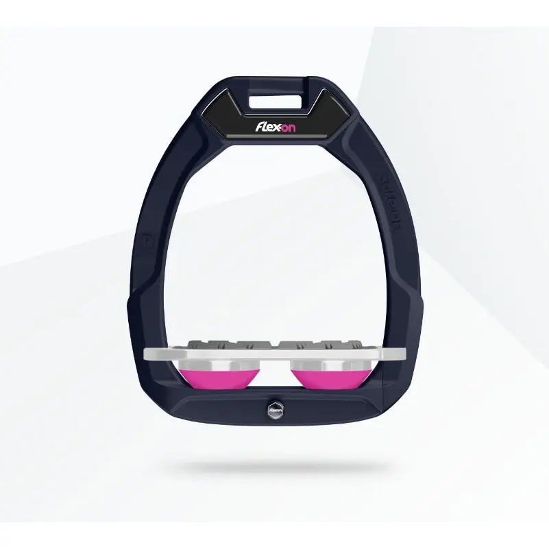 Sicherheitsreitsteigbügel Flat Grip Marine/Grau/Rosa Flex-On Safe-On