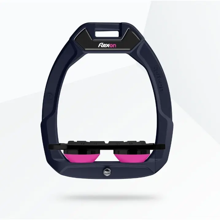 Sicherheitssteigbügel Plat Grip Marine/Schwarz/Rosa Flex-On Safe-On
