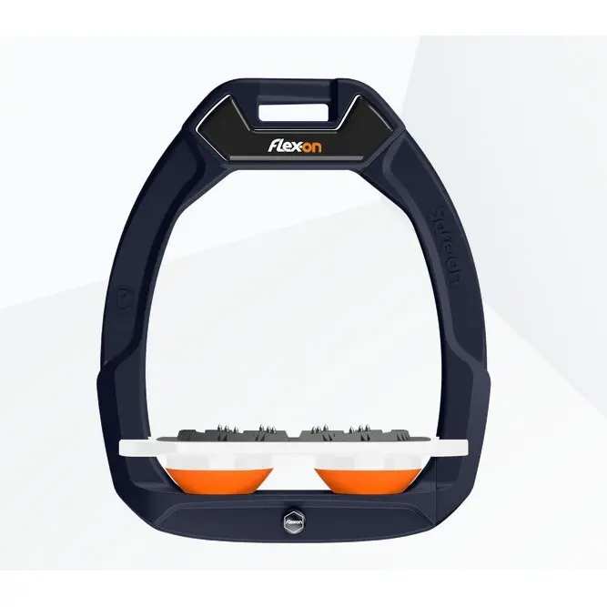 Sicherheitsreitsteigbügel Flach Ultra Grip Marine/Weiß/Orange Flex-On Safe-On