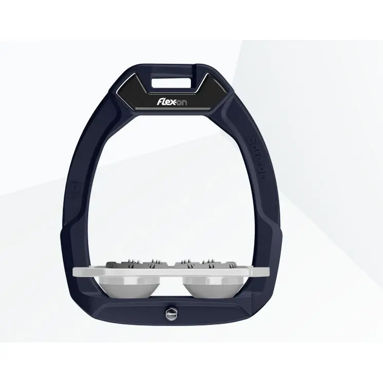 Étriers de sécurité d’équitation Plat Ultra Grip Marine/Gris/Gris Flex-On Safe-On