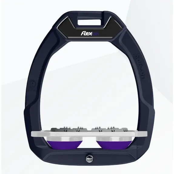 Étriers de sécurité d’équitation Plat Ultra Grip Marine/Gris/Violet Flex-On Safe-On