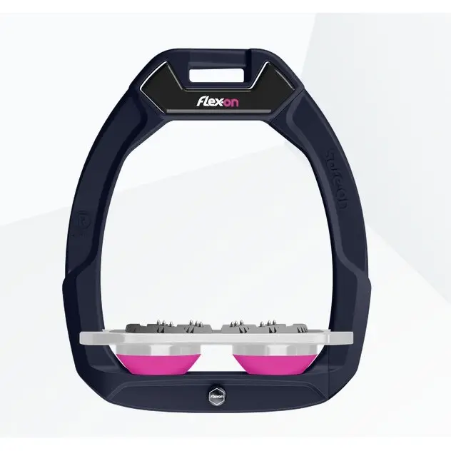 Étriers de sécurité d’équitation Plat Ultra Grip Marine/Gris/Rose Flex-On Safe-On