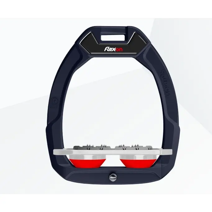 Étriers de sécurité d’équitation Plat Ultra Grip Marine/Gris/Rouge Flex-On Safe-On