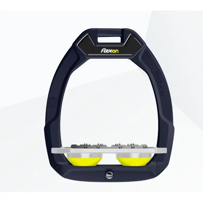 Étriers de sécurité d’équitation Plat Ultra Grip Marine/Gris/Jaune Flex-On Safe-On