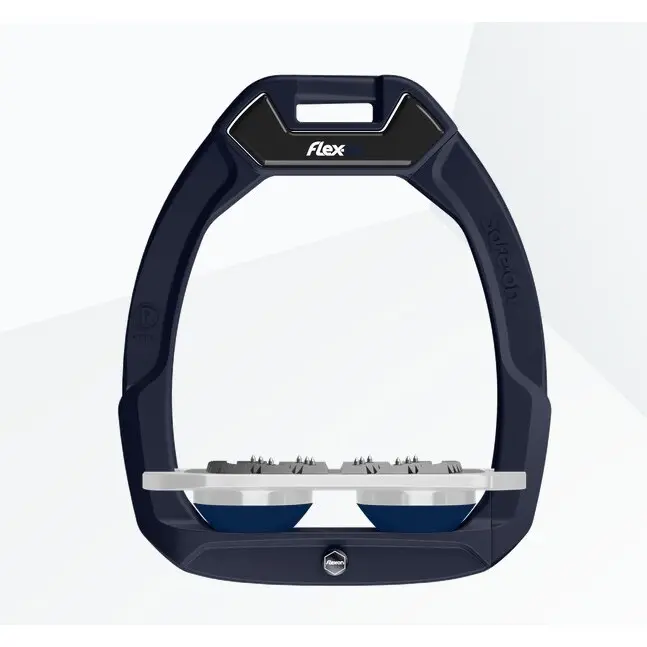 Étriers de sécurité d’équitation Plat Ultra Grip Marine/Gris/Marine Flex-On Safe-On