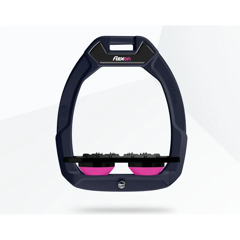 Étriers de sécurité d’équitation Plat Ultra Grip Marine/Noir/Rose Flex-On Safe-On