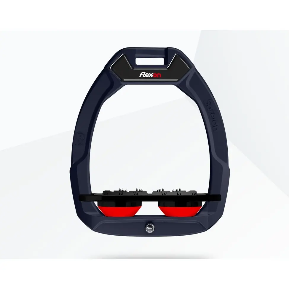 Reit-Sicherheitssteigbügel Plat Ultra Grip Marine/Schwarz/Rot Flex-On Safe-On