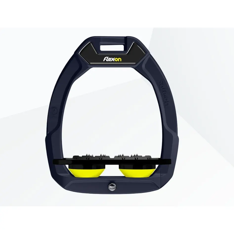 Étriers de sécurité d’équitation Plat Ultra Grip Marine/Noir/Jaune Flex-On Safe-On