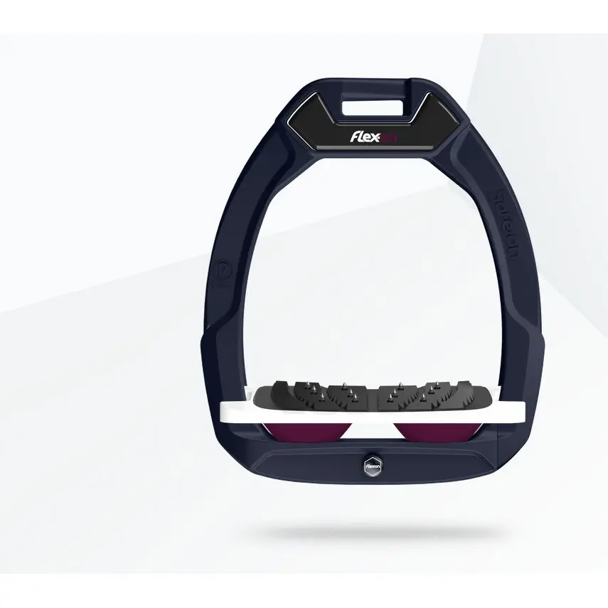 Sicherheitssteigbügel Reiten Schräg Ultra Grip Bordeaux/Weiß/Purpur Flex-On Safe-On