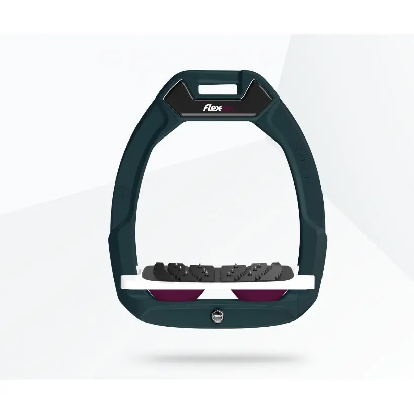 Reit Sicherheitssteigbügel Neigung Ultra Grip Grün/Weiß/Lila Flex-On Safe-On