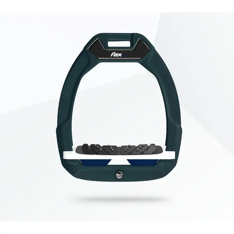 Sicherheitssteigbügel Reiten Neigbar Ultra Grip Grün/Weiß/Marine Flex-On Safe-On