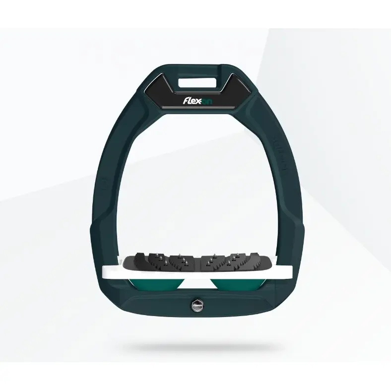 Sicherheitssteigbügel Reiten Neigung Ultra Grip Grün/Weiß/Grün Flex-On Safe-On