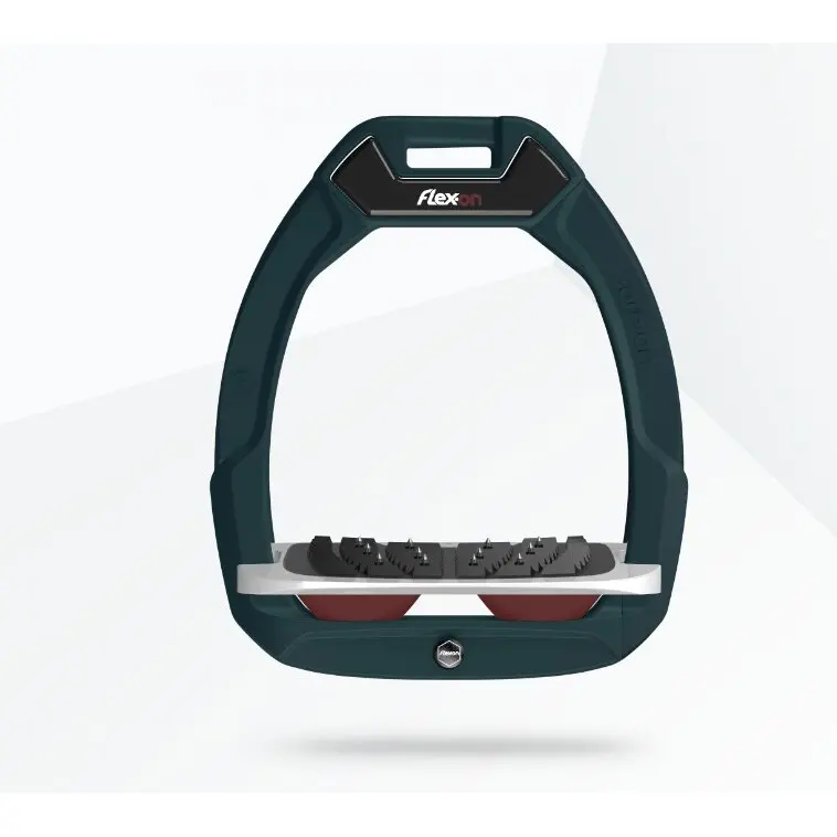 Sicherheitssteigbügel Reiten Geneigt Ultra Grip Grün/Grau/Bordeaux Flex-On Safe-On