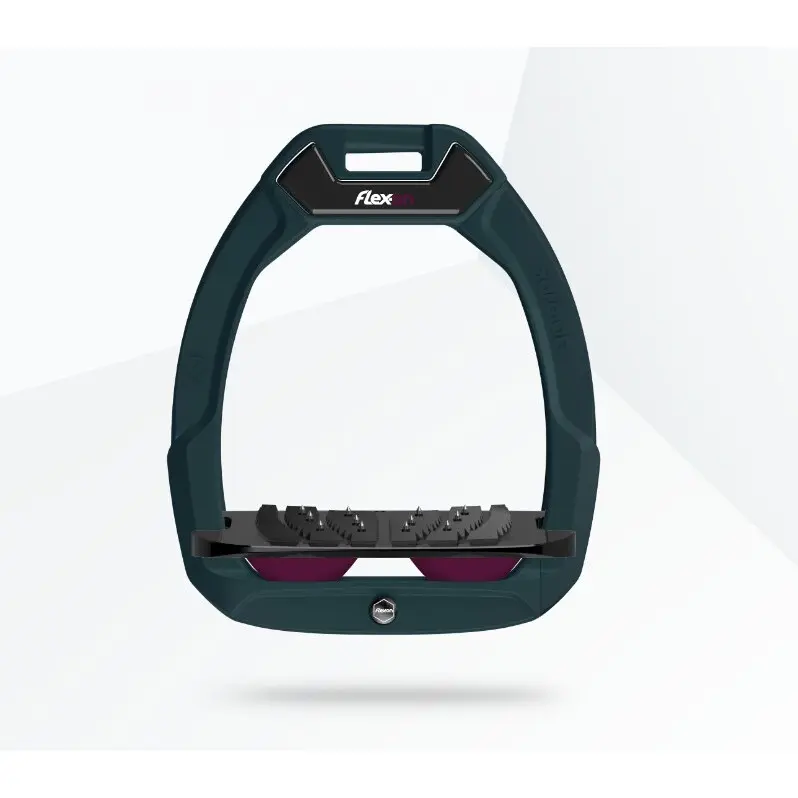Sicherheitssteigbügel Reiten Neigungs-Ultra Grip Grün/Schwarz/Lila Flex-On Safe-On