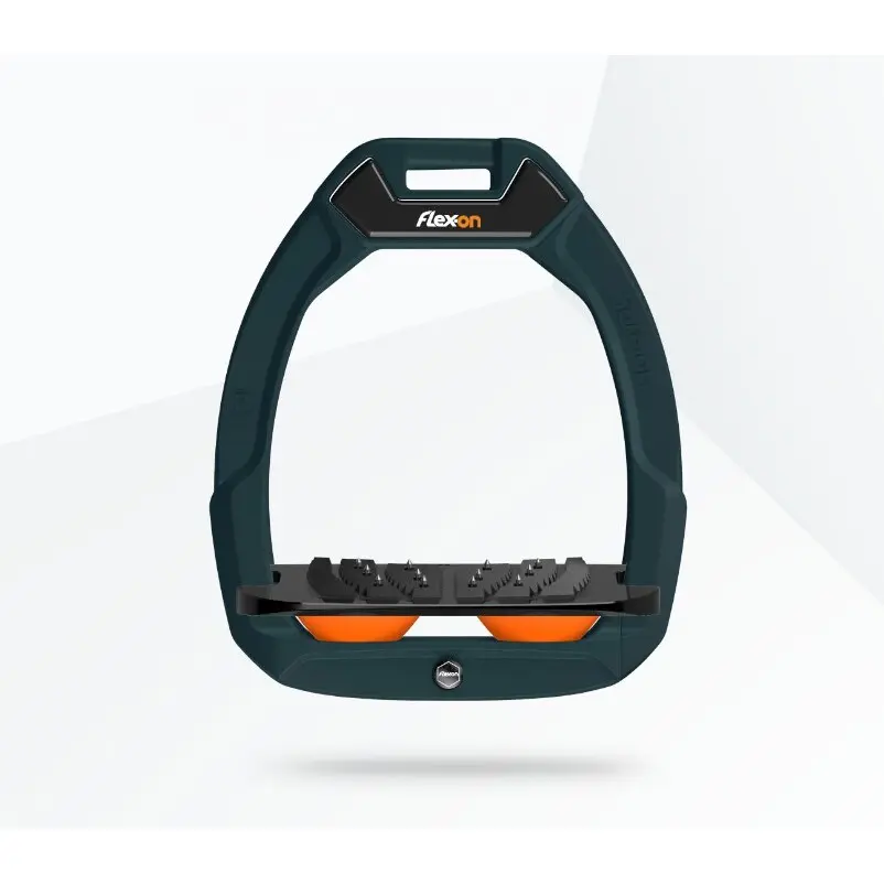 Sicherheitssteigbügel Reiten Neigung Ultra Grip Grün/Schwarz/Orange Flex-On Safe-On