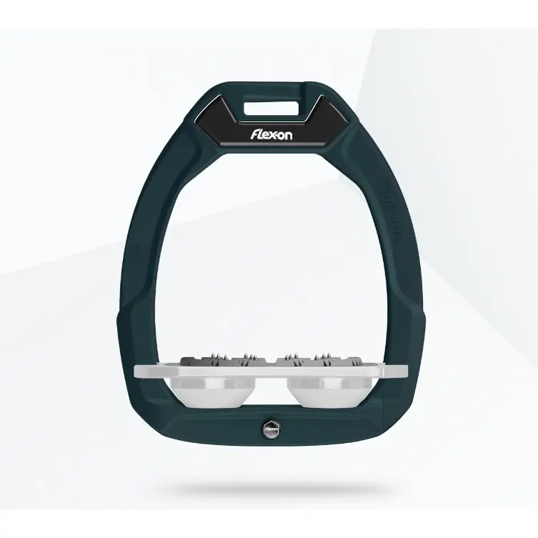 Sicherheitssteigbügel Reiten Flach Ultra Grip Grün/Grau/Weiß Flex-On Safe-On