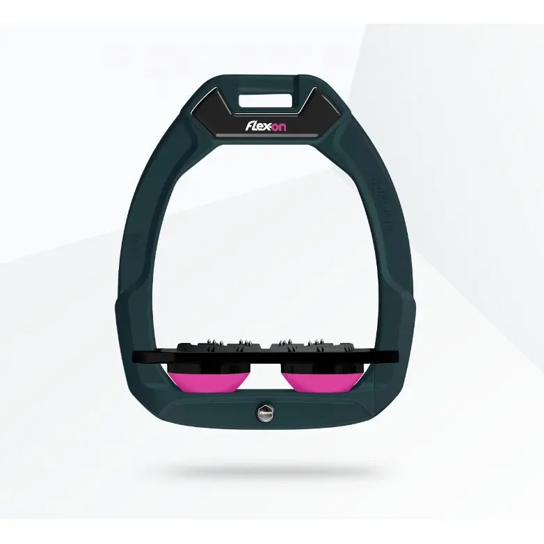 Sicherheitssteigbügel Flat Ultra Grip Grün/Schwarz/Rosa Flex-On Safe-On