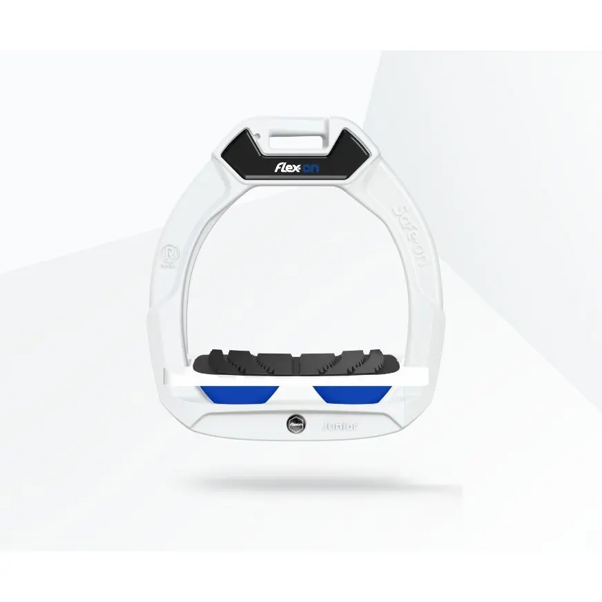 Étriers de sécurité d’équitation Incliné Grip Blanc/Bleu enfant Flex-On Safe-On