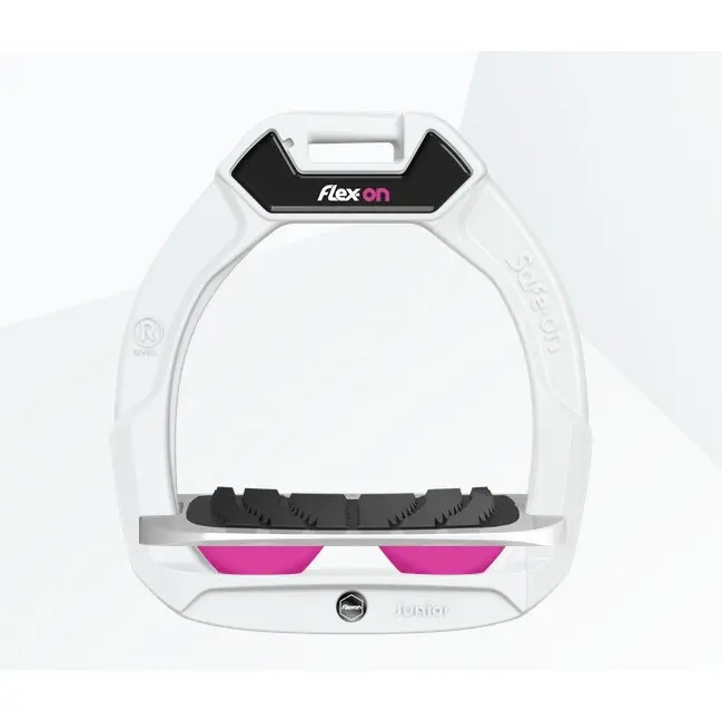 Sicherheitssteigbügel Reiten Schräge Grip Weiß/Grau/Rosa Kinder Flex-On Safe-On