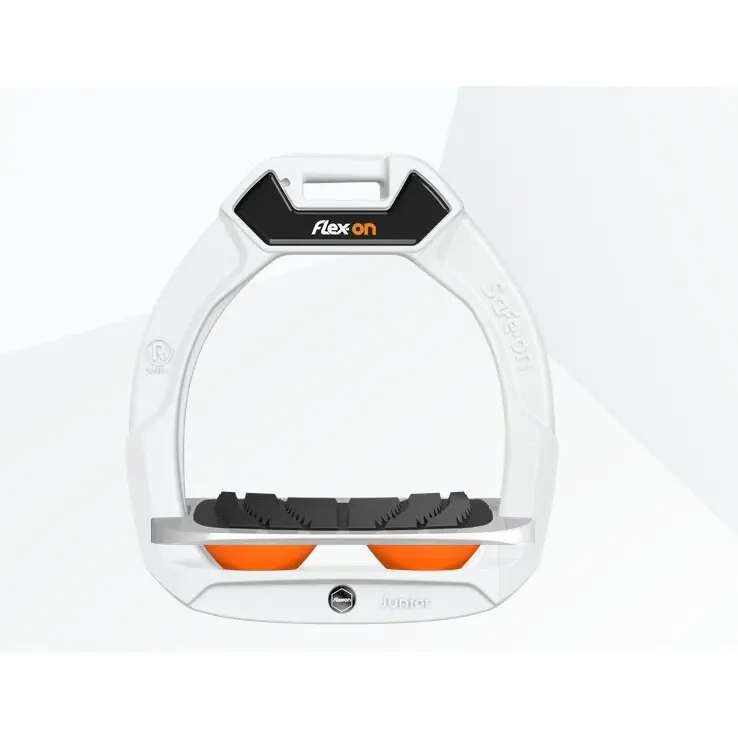 Sicherheitsreitsteigbügel Neigung Grip Weiß/Grau/Orange Kinder Flex-On Safe-On