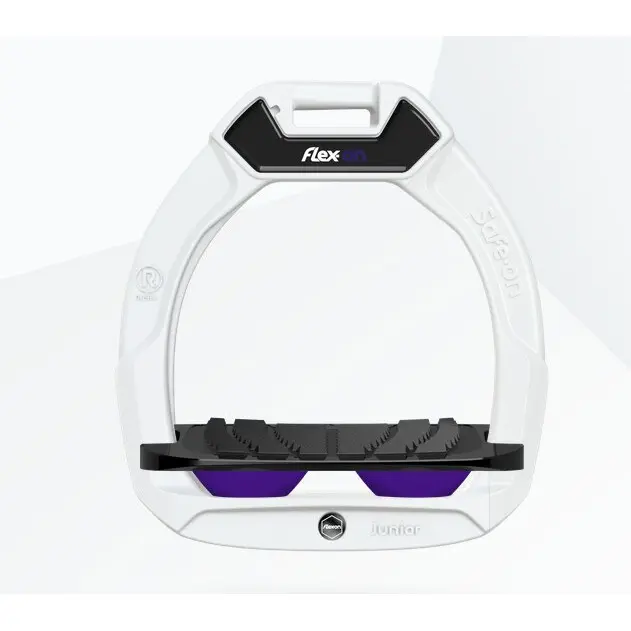 Sicherheitssättel mit schrägem Griff Weiß/Schwarz/Violett für Kinder Flex-On Safe-On