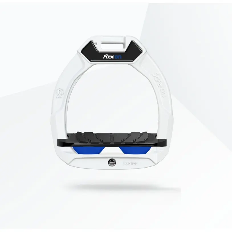 Étriers de sécurité d’équitation Incliné Grip Blanc/Noir/Bleu enfant Flex-On Safe-On