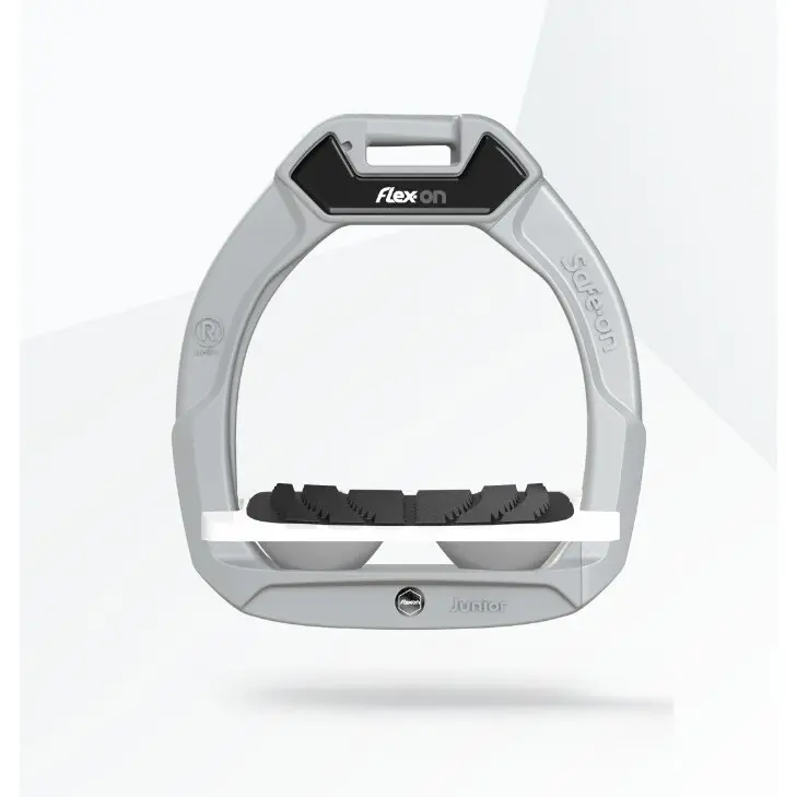 Comparer les prix de Étriers de sécurité d’équitation Incliné Grip Aluminium/Blanc/Gris enfant Flex-On Safe-On