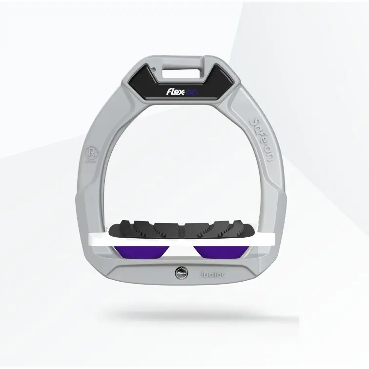 Sicherheitsreitsteigbügel Neigung Grip Aluminium/Weiß/Violett Kind Flex-On Safe-On