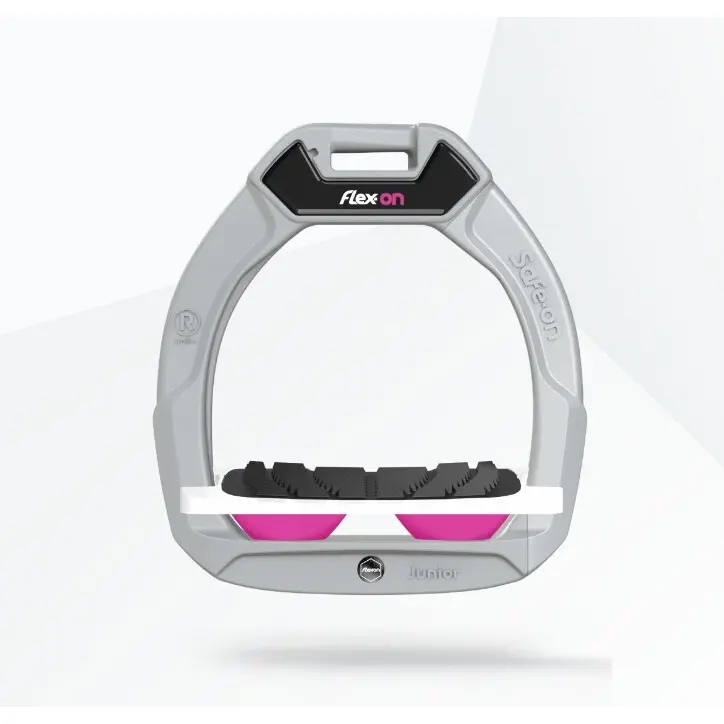 Meilleurs prix pour Étriers de sécurité d’équitation Incliné Grip Aluminium/Blanc/Rose enfant Flex-On Safe-On